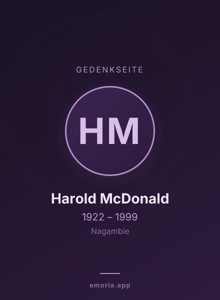Gedenkportrait von Harold McDonald