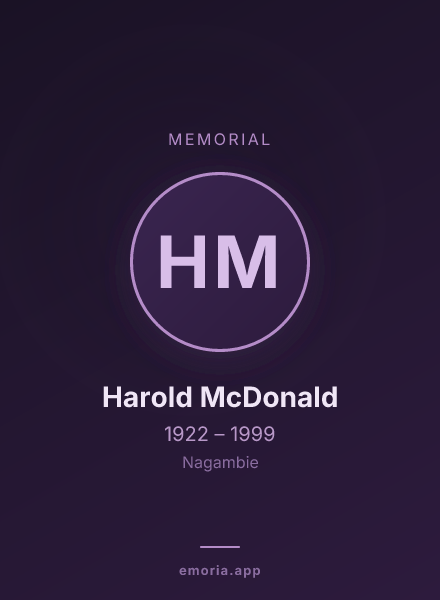 Memorial portrait of Harold McDonald