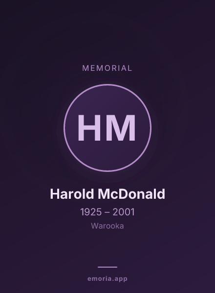Memorial portrait of Harold McDonald