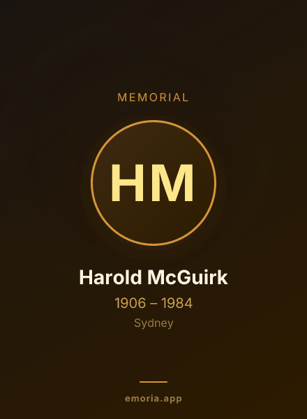 Memorial portrait of Harold McGuirk
