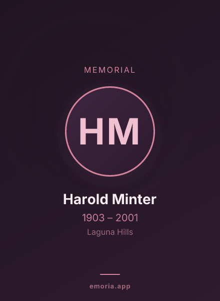 Memorial portrait of Harold Minter