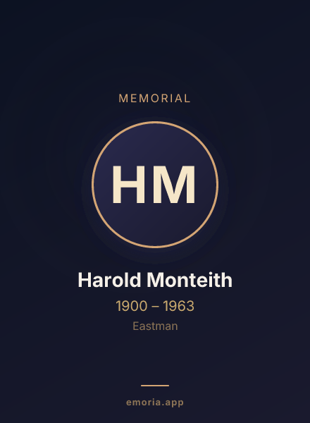 Memorial portrait of Harold Monteith