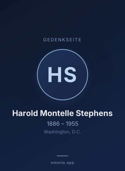 Gedenkportrait von Harold Montelle Stephens