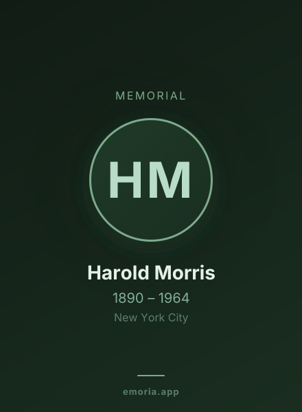 Memorial portrait of Harold Morris