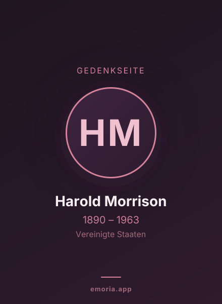 Gedenkportrait von Harold Morrison