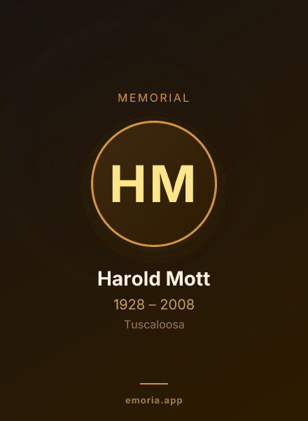 Memorial portrait of Harold Mott