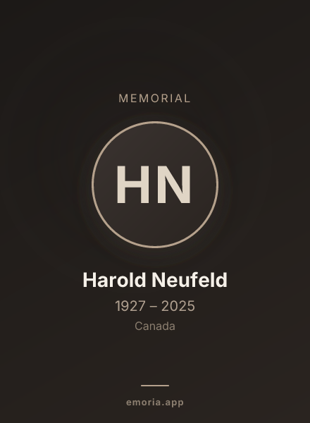 Memorial portrait of Harold Neufeld
