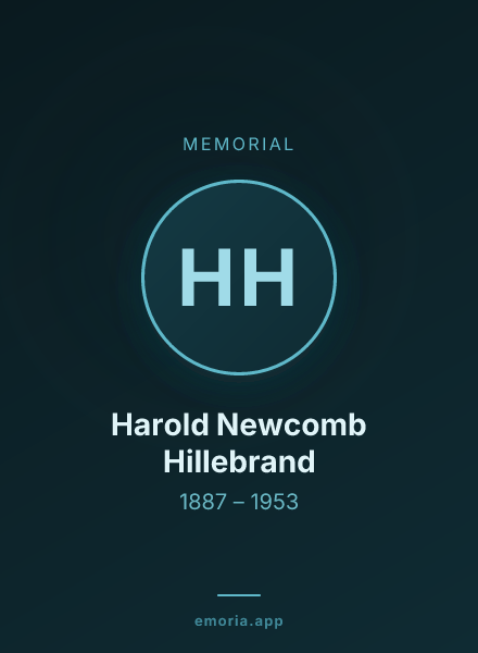 Memorial portrait of Harold Newcomb Hillebrand