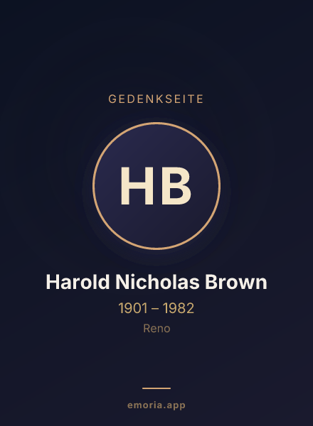 Gedenkportrait von Harold Nicholas Brown