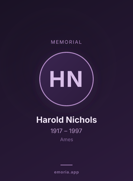 Memorial portrait of Harold Nichols