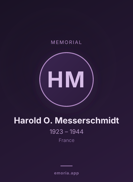 Memorial portrait of Harold O. Messerschmidt
