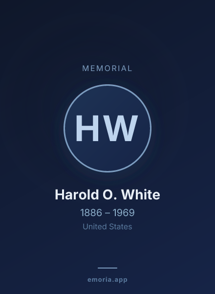 Memorial portrait of Harold O. White