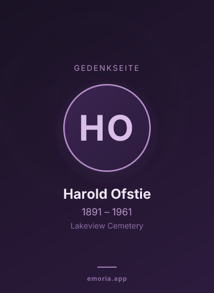 Gedenkportrait von Harold Ofstie