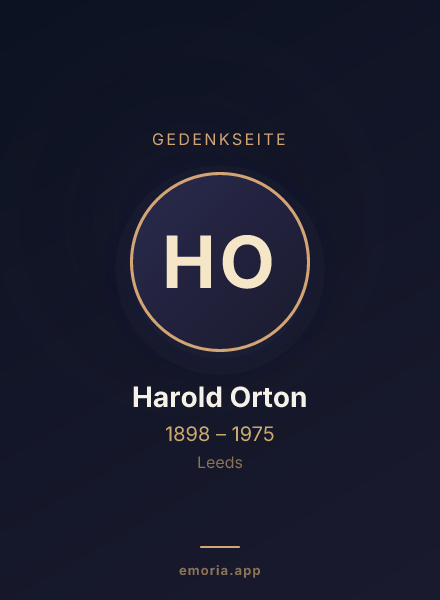 Gedenkportrait von Harold Orton