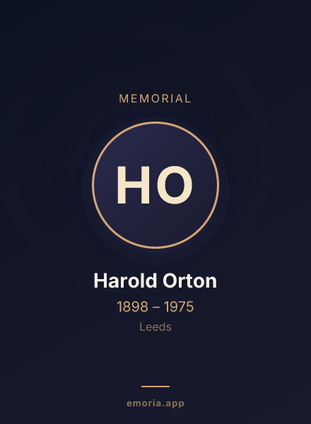 Memorial portrait of Harold Orton