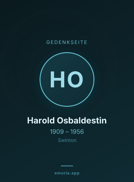 Gedenkportrait von Harold Osbaldestin