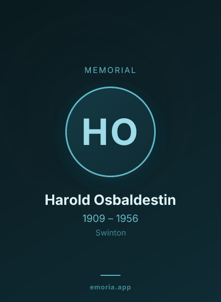Memorial portrait of Harold Osbaldestin