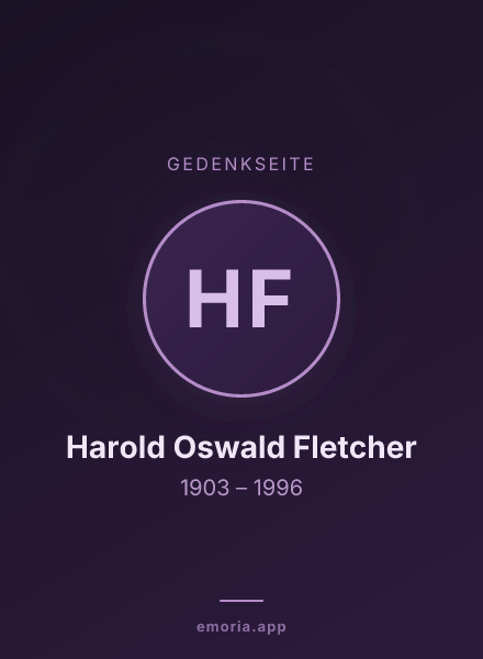 Gedenkportrait von Harold Oswald Fletcher