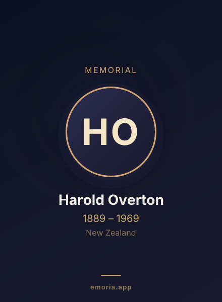 Memorial portrait of Harold Overton