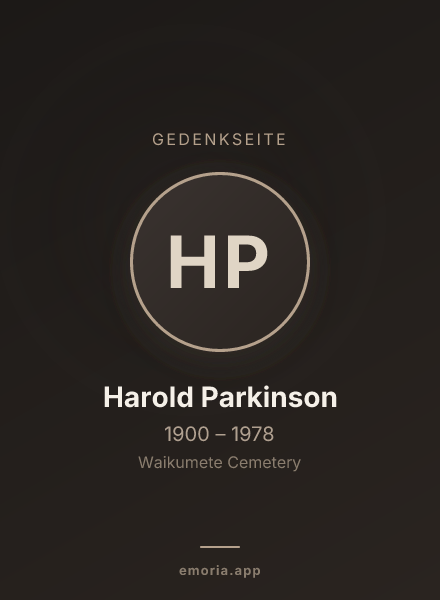 Gedenkportrait von Harold Parkinson