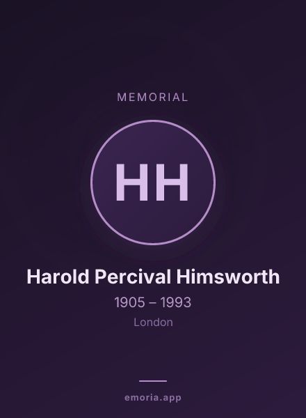 Memorial portrait of Harold Percival Himsworth