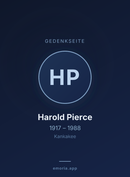 Gedenkportrait von Harold Pierce
