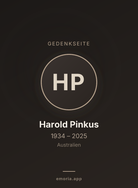 Gedenkportrait von Harold Pinkus