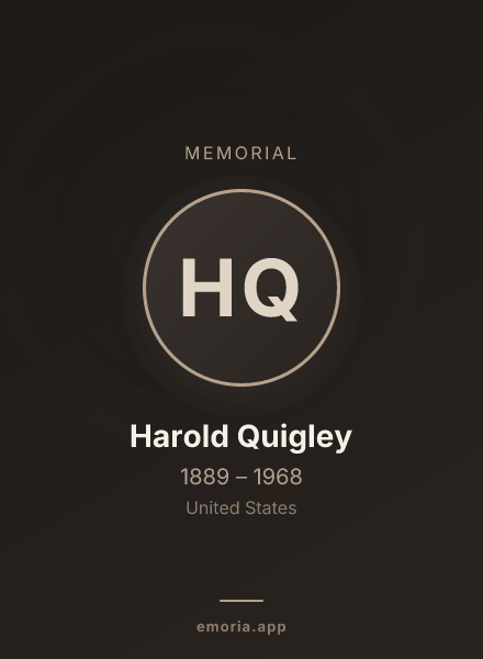 Memorial portrait of Harold Quigley