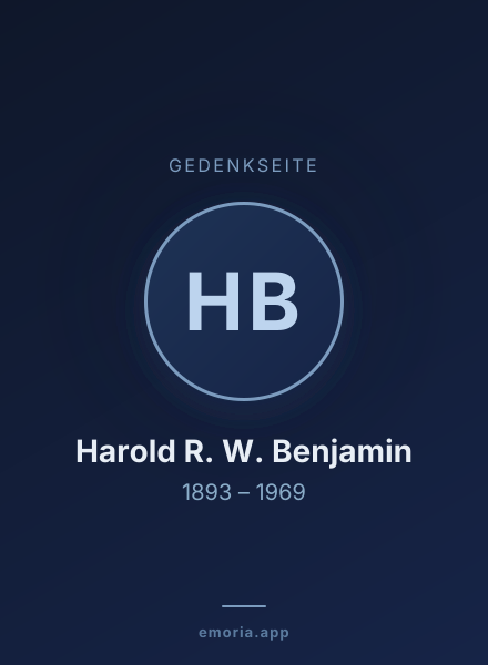 Gedenkportrait von Harold R. W. Benjamin