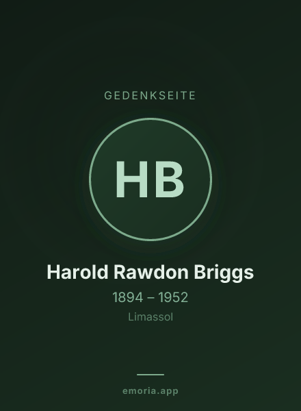 Gedenkportrait von Harold Rawdon Briggs