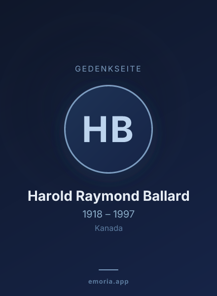 Gedenkportrait von Harold Raymond Ballard