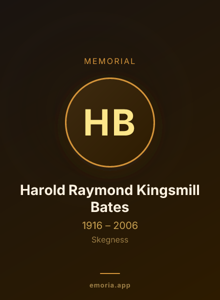 Memorial portrait of Harold Raymond Kingsmill Bates