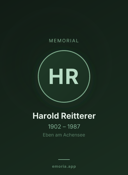 Memorial portrait of Harold Reitterer