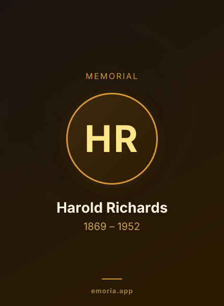 Memorial portrait of Harold Richards
