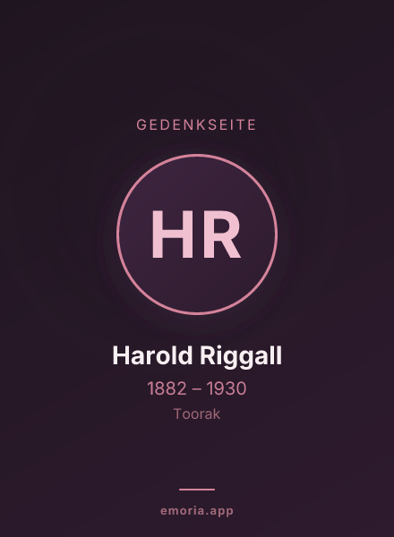 Gedenkportrait von Harold Riggall