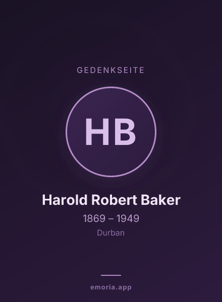 Gedenkportrait von Harold Robert Baker