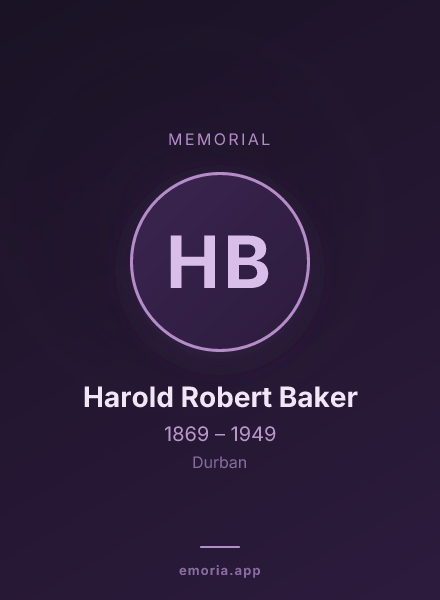 Memorial portrait of Harold Robert Baker