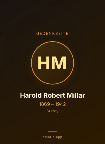 Gedenkportrait von Harold Robert Millar
