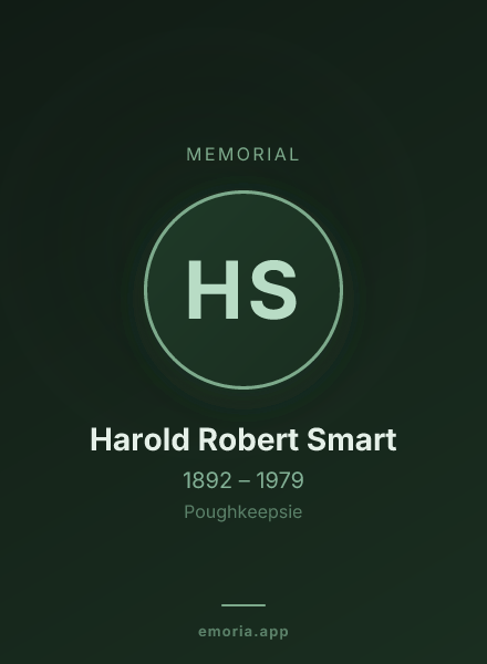 Memorial portrait of Harold Robert Smart