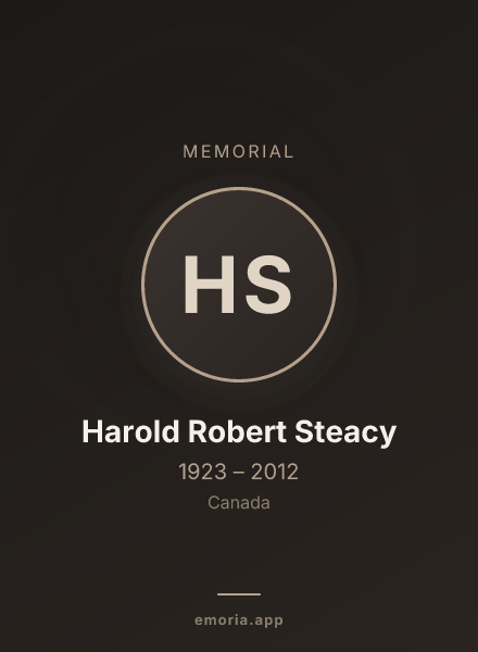 Memorial portrait of Harold Robert Steacy