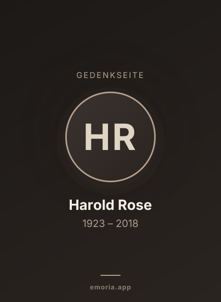 Gedenkportrait von Harold Rose
