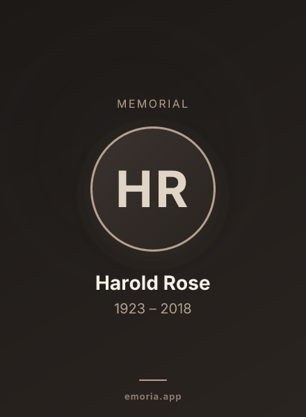 Memorial portrait of Harold Rose