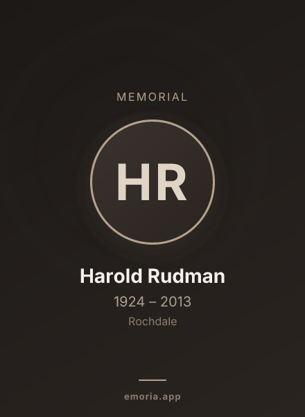 Memorial portrait of Harold Rudman