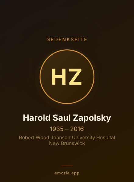 Gedenkportrait von Harold Saul Zapolsky