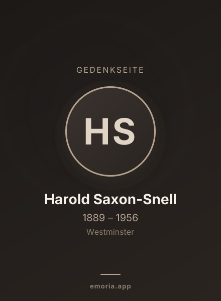 Gedenkportrait von Harold Saxon-Snell