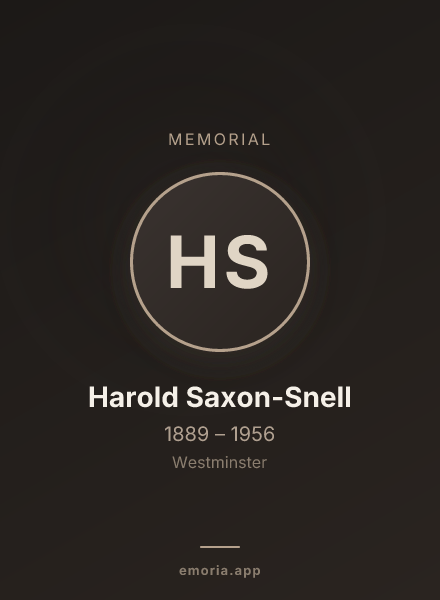 Memorial portrait of Harold Saxon-Snell