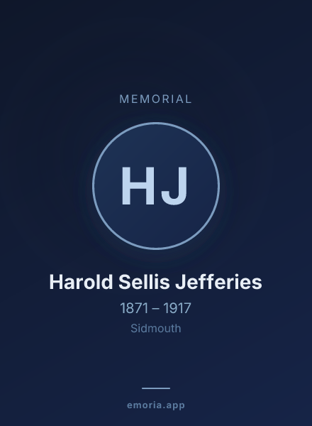 Memorial portrait of Harold Sellis Jefferies
