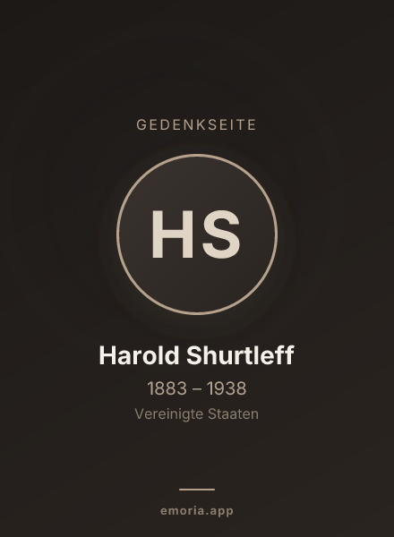 Gedenkportrait von Harold Shurtleff