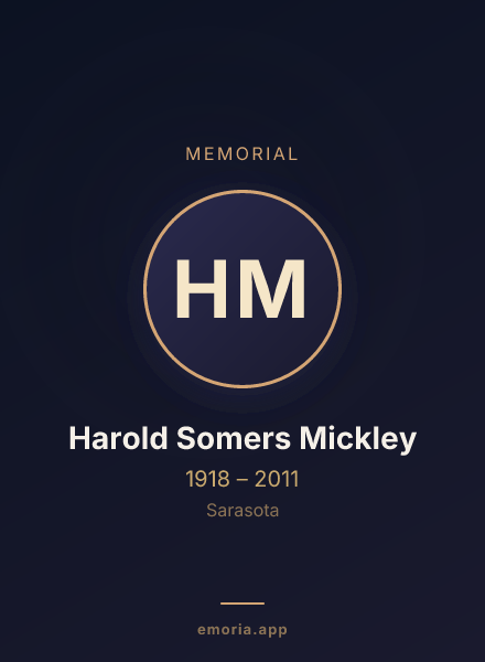Memorial portrait of Harold Somers Mickley
