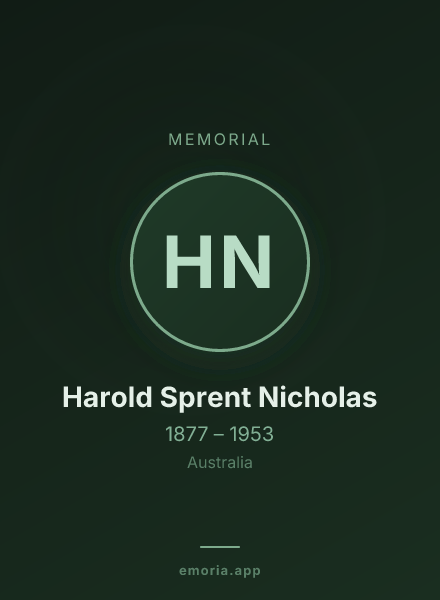 Memorial portrait of Harold Sprent Nicholas